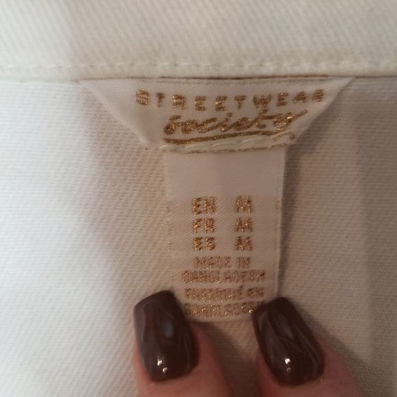 STREETWEAR Society White Ladies Denim Jean Jacket Medium - Picture 4 of 10